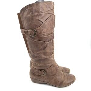 Trendsetter Shawna Faux Leather Knee High Riding Boots Size 10 Womens Brown Flat